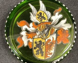 Green Bohemian Glass Patch Box