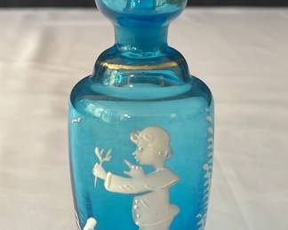 Mary Gregory Blue Perfume Bottle