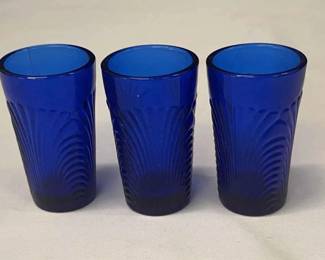 Vintage Cobalt Blue Shot Glasses