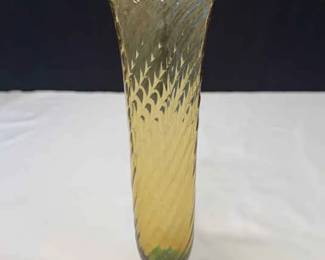 Steuben Bristol Yellow Glass Vase With Green Bottom