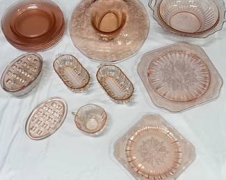 Pink Fostoria Versailles Pattern Glass