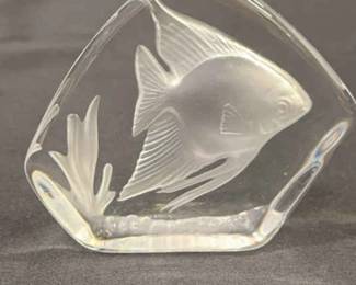 Vintage Leaded Crystal Fish Paperweight By Cristal dArques