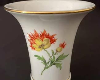 Meissen Floral Porcelain Funnel Vase
