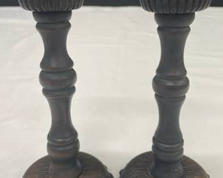 Wooden Turned Candlesticks