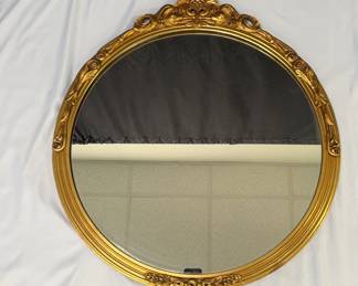 Vintage Ornate Gold Circle Mirror