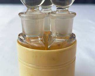 Art Deco Perfume Bottles In Celluloid Case