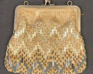 Vintage 1920s Gold Beaded Purse