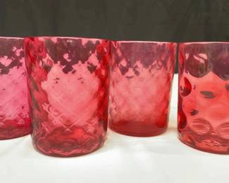 Cranberry Glass Tumblers 4