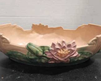 Vintage Roseville Pottery Water Lily Console Bowl