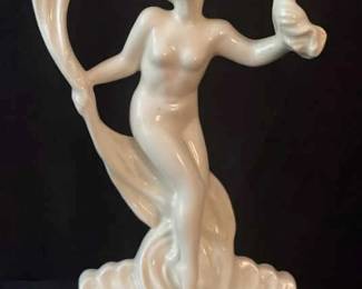 Antique Nude With Scarf Flower Frog, 9.5