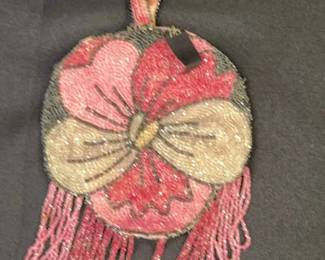 1920s Hand Beaded Wristlet Evening Purse