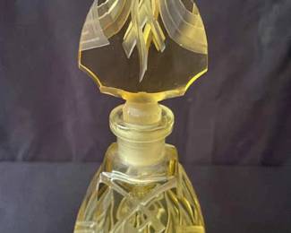Art Nouveau Yellow Crystal Perfume Bottle
