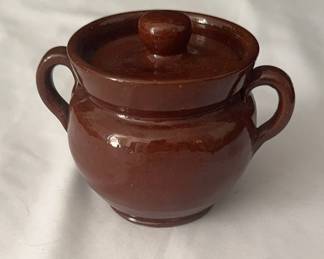 Vintage Ceramic Handmade Stoneware Pot With Top