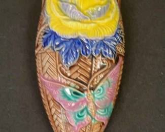 Vintage Ceramic Butterfly Wall Pocket