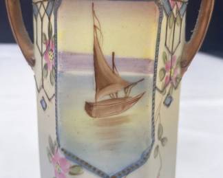 Nippon Vase With Sailboat Scene