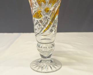 Beautiful Amber Crystal Vase
