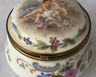 French Porcelain Vanity Trinket Box