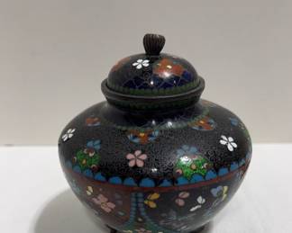 Vintage Asian Cloisonne Small Jar