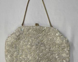 Gimbels White Evening Bag, Circa 1960s