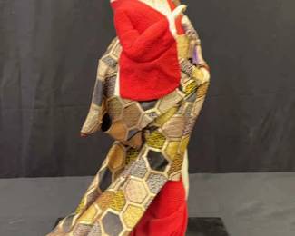 Old Vintage Japanese Geisha Doll With Red