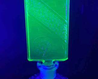 Czech Uranium CutGlass Perfume Bottle