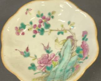 Antique Chinese Republic Period Zodiac Rabbit Footed Pedestal Bowl Dish