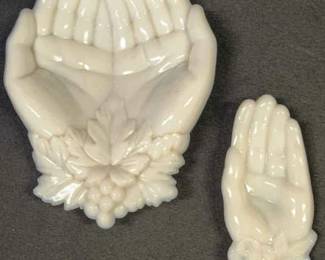 Westmoreland Milk Glass Double Open Hands