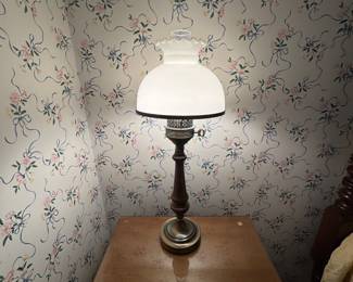 Brass Hurricane Table Lamp $15 each.