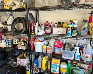 More stuff everybody needs- car washing supplies, oil, garden supplies, more