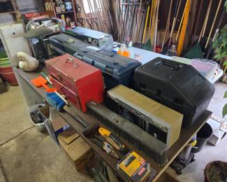 Tool boxes and chain saw