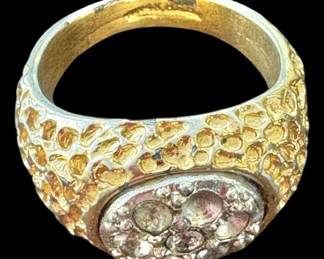 Chunky 14K Marked Gold Nugget Ring