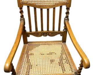 Antique Walnut Barley Twist Library Chair