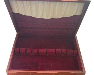Vintage Wooden Silverware Chest