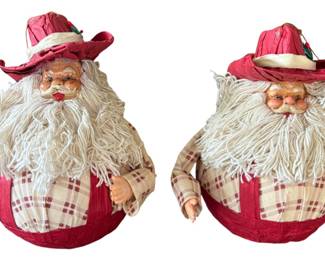 Western Santa Claus Paper Mache Ornaments