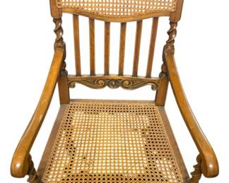 Antique Walnut Barley Twist Library Chair