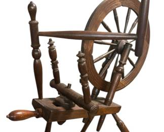Antique Wood Spinning Wheel