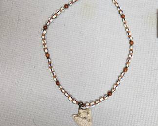 Coral arrowhead necklace