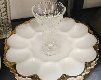 Milk Glass Egg Dish