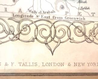 52. Modern Palestine J & F Tallis, London & New York The Map Drawn and Engraved by J Rapkin Illustrations by H Warren & Engraved by R. Baker (10" x 14")