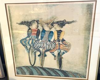 65. Signed Art by Baularger "Holiday on Wheels" 1976 (32" x 32")