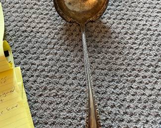 104. J.E. Caldwell Sterling Silver Punch/Soup Ladle w/Monogram 13"