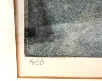 60. Signed Aquatint by Tony Bass "Anacharis II" 5/50 (24" x 33")
