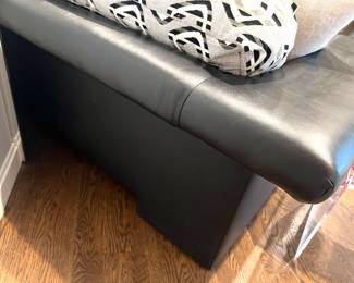3. 3pc Sectional w/ Leather Base and Upholstered Back & Seat (160" x 23" x 36")