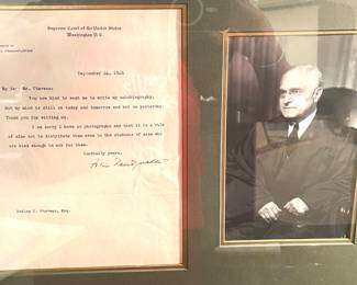 Justice Felix Frankfurter Photograph and Letter