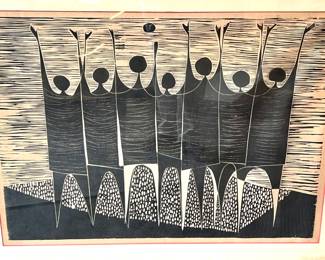 57. Signed Lithograph by Branislow Bak "Summer Song" 1968 3/20 (35" x 28")