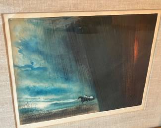 56. Signed Lithograph by Kaiko Moti "The Monsoon" 74/120 (36" x 32")