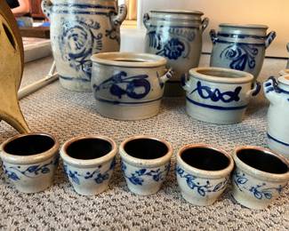 142. Collection of 19th Century Blue and White Stoneware