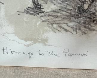 58. Signed Lithograph by Chaim Gross '76 "Homage to the Parrous" 1/75 (28.5" x 25")