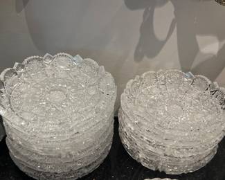 75. Set of 12 Lead Cut Crystal Dessert/Salad Plates 5 1/2"