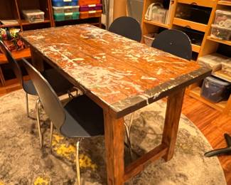 159. Plank Top Work Table
160. Set of 4 Pottery Barn Swoop Seat Solid Navy Side Chairs